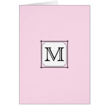 Your Letter. Custom Monogram. Pink Black White Cards