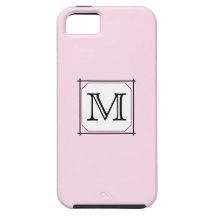 Your Letter. Custom Monogram. Pink Black White. iPhone 5 Covers