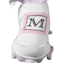Your Letter. Custom Monogram. Pink Black White Dog T Shirt