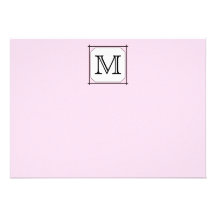 Your Letter. Custom Monogram. Pink Black White Announcements