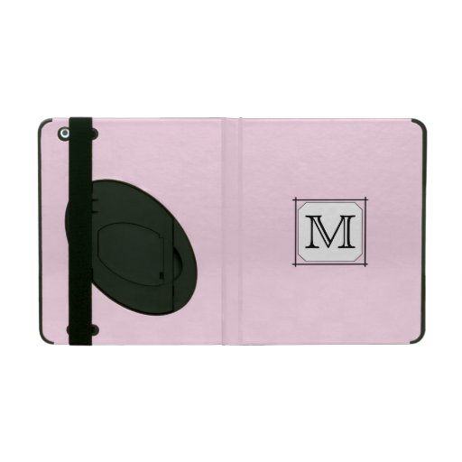 Your Letter. Custom Monogram. Pink Black White. iPad Folio Cases