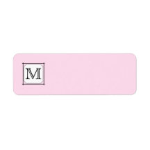 Your Letter. Custom Monogram. Pink Black White Custom Return Address Label