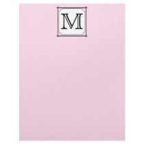 Your Letter. Custom Monogram. Pink Black White Letterhead Design
