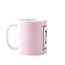 Your Letter. Custom Monogram. Pink Black White Coffee Mug