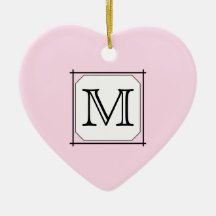 Your Letter. Custom Monogram. Pink Black White Ornament