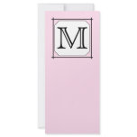 Your Letter. Custom Monogram. Pink Black White Rack Card Design