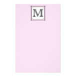 Your Letter. Custom Monogram. Pink Black White Personalized Stationery