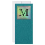 Your Letter. Custom Monogram. Teal and multicolor. Custom Rack Card