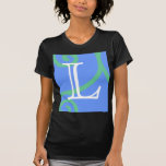 Your Letter. Custom. Multi-color Swirl Monogram. T Shirt