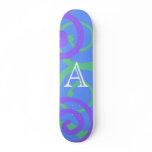 Your Letter. Custom Multi Colored Swirl Monogram. Skate Board Deck