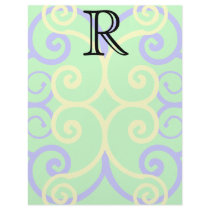 Your Letter. Custom. Pastel Mix Swirl Monogram. Personalized Letterhead