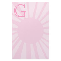 Your Letter. Custom Pink Sun Ray Monogram. Stationery Paper