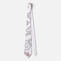 Your Letter. Custom Red Swirl Monogram. Custom Ties