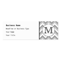 Your Letter. Gray Zigzag Pattern Monogram. Business Card Templates