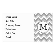 Your Letter. Gray Zigzag Pattern Monogram. Business Cards