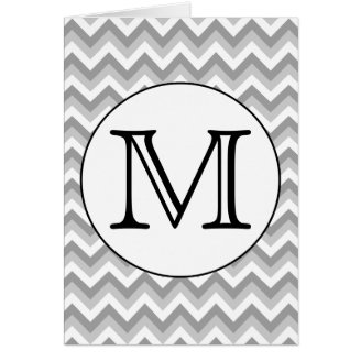 Your Letter. Gray Zigzag Pattern Monogram. Greeting Cards