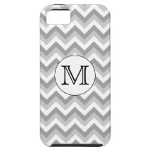 Your Letter. Gray Zigzag Pattern Monogram. iPhone 5 Cases