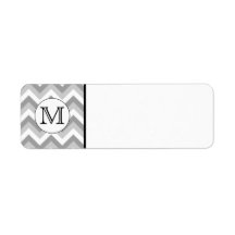Your Letter. Gray Zigzag Pattern Monogram. Labels
