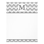 Your Letter. Gray Zigzag Pattern Monogram. Letterhead Design