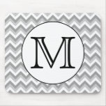 Your Letter. Gray Zigzag Pattern Monogram. Mouse Pad