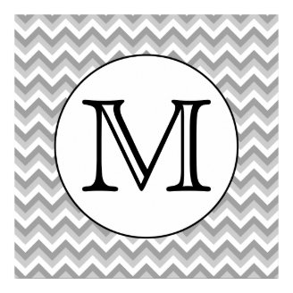 Your Letter. Gray Zigzag Pattern Monogram. Print