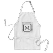 Your Letter Monogram. Black and White Polka Dots. Aprons