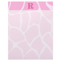 Your Letter Monogram. Custom. Pink Giraffe Pattern Letterhead Template