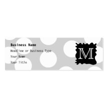 Your Letter, Monogram. Dots with Black Splat. Business Card Templates