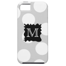 Your Letter, Monogram. Dots with Black Splat. iPhone 5 Cases