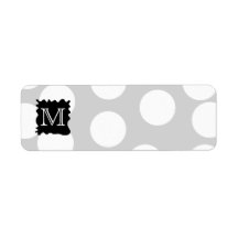 Your Letter, Monogram. Dots with Black Splat. Return Address Labels
