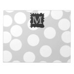 Your Letter, Monogram. Dots with Black Splat. Notepads