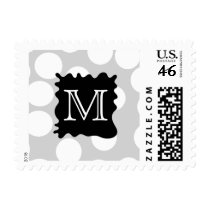 Your Letter, Monogram. Dots with Black Splat. Postage
