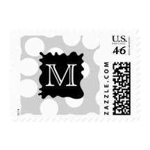Your Letter, Monogram. Dots with Black Splat. Postage