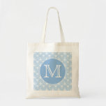 Your Letter, Monogram. Pale Blue Damask Pattern. Bag