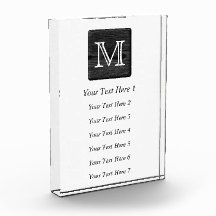 Your Letter Monogram. Picture of Black Wood. Award
