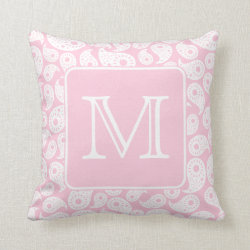 Your Letter Monogram. Pink Paisley Pattern. Pillows