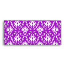 Your Letter. Purple and White Damask Pattern. Envelopes