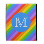 Your Letter, Rainbow Stripes Monogram. iPad Folio Cases