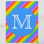 Your Letter, Rainbow Stripes Monogram. Custom Flyer