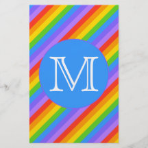 Your Letter, Rainbow Stripes Monogram. Flyers