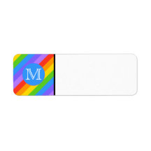 Your Letter, Rainbow Stripes Monogram. Custom Return Address Labels