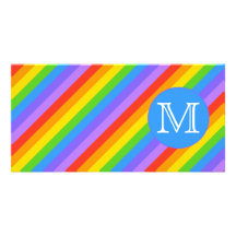 Your Letter, Rainbow Stripes Monogram. Personalized Photo Card