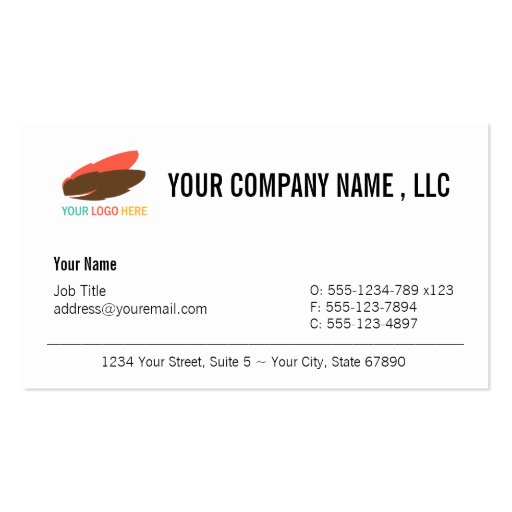 Your logo and company modern custom professional business card (front side)