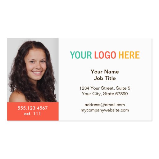 Your logo and photo headshot professional company business card Zazzle