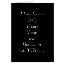 "YOUR LOVE HAS TAKEN ME AROUND THE WORLD" CARD