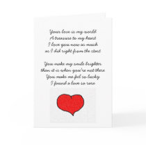 Your love is my world cards