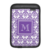 Your Monogram, Dark Purple Damask Pattern 2 iPad Mini Sleeves at  Zazzle