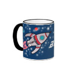 Your name (8 letter) space red black kids mug