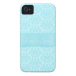 "Your name" damask light blue iphone4S barely case Case-mate Iphone 4 Case