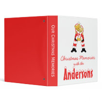 Your Name Here! Custom Letter A Teddy Bear Santas Vinyl Binder